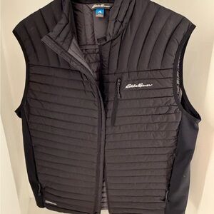 Eddie Bauer Men's Black Quilted Packable Vest Men’s Large